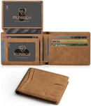 RUNBOX Wallet for Men -Slim Rfid Leather Mens Bifold Novelty Wallets 2 ID Window With Gift Box Men's Accessories