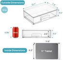 Vtopmart Clear Stackable Storage Drawers, 2 Pack Wide Plastic Organizers
