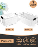 EOENVIVS Plastic Storage Bins with Lids 6 Pack, 7 Quart Storage Containers…