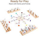 Mexican Train Dominoes Set with Numbers and 4 Wooden Trays/Racks, Double 12…