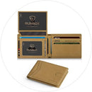 RUNBOX Wallet for Men -Slim Rfid Leather Mens Bifold Novelty Wallets 2 ID Window With Gift Box Men's Accessories