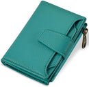 Airkit Small Wallet Women RFID Blocking Soft Leather Bifold Compact Card Holder Wallet for Women with Zipper Coin Pocket 4 ID Window