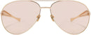 Oversized Aviator Sunglasses For Women 70s Retro 2025 Metal Shades with Gold Streamline Arms | Gold Frame - Champagne Lens — 6