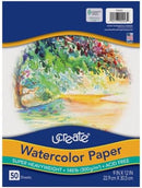 UCREATE 140 lb. Watercolor Paper, White, 12" x 18", 50 Sheets/Pack, 1 Pack — 5