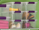 Sterilite 17511712 6 Quart Clearview Latch Storage Container with Plum Handles — 6