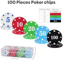 Plastic Poker Chips Set with Storage Box for Blackjack, Texas Hold'em, Night…