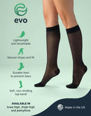 EvoNation Women's Sheer Knee High 20-30 mmHg Firm Compression Stockings | X-Large | Black — 6