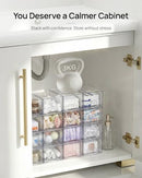 Vtopmart 4 Pack Small Clear Stackable Storage Drawers for Desk, Countertop