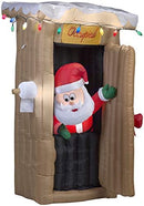 Gemmy Christmas Inflatable 6 FT Tall Animated LED Lighted Outhouse Santa Outdoor Yard Prop — 3
