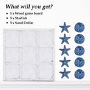 NIKKY HOME Beach Decor Tic Tac Toe 5 Sand Dollars & 5 Starfish Pieces Wood…