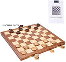 VAMSLOVE 14inch Checkers Folding Wooden Game Set, 8x8 Classic Checkerboard…