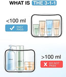 BAGSMART Clear Toiletry Bag 2-Pack TSA Approved Water-Repellent, Black