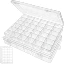 Bead Organizer Storage 2 Pack 36 Grid Jewelry Tackle Craft Box Adjustable