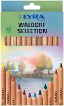 Lyra Waldorf Selection Giant Triangular Colored Pencil, Unlacquered, 6.25 Millimeter Cores, Assorted Colors, 12-Pack (3711121) | Set of 12 — 3