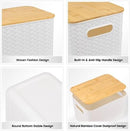 Ohmlove 4 Packs Storage Bins with Bamboo Lids - Plastic Storage Containers…
