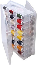 46 Grids Sewing Organizer, Double Sided Thread Box Storage, Portable Clear…
