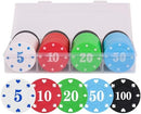 Plastic Poker Chips Set with Storage Box for Blackjack, Texas Hold'em, Night…
