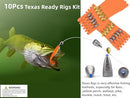 10Pcs Fishing Bullet Weights Texas Rigs Ready Kit,Worms, Sinker (10g/7g/5g),…