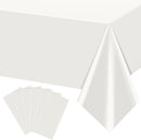6Pcs 54 x 108 Inch White Rectangle Tablecloth,Disposable Plastic Table Cloth,Waterproof White Table Cover for Graduation Birthdays Weddings Anniversary Party Decorations | 6 Pack — 1