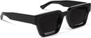 GFUIARA Trendy Square Sunglasses for Men Women Fashion Thick Rectangle Sun Glasses UV Protection Shades Designer Style | Black — 1