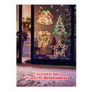 Christmas Window Silhouette Lights Decorations - Pack of 4 Sign Colour Lighted Deer, Xmas Trees, Bell, and Star for Holiday Indoor Wall Door Glass Decor