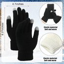 4 Pieces Winter Cat Ear Beanie Knit Hat Touchscreen Gloves Set