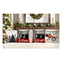 4TH Emotion Christmas Throw Pillow Covers 16 x 16 Inch Set of 4, Xmas Tree Winter Farmhouse Holiday Merry Bright Cushion Case for Home Couch Decoration S23C23-16