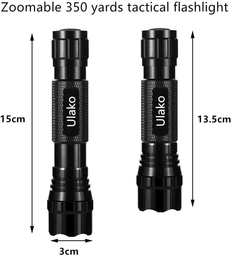 Ulako Green Light 350 Yards Adjustable Zoomable LED Coyote Hog Pig Varmint Hunting Light Flashlight with Remote Pressure Switch