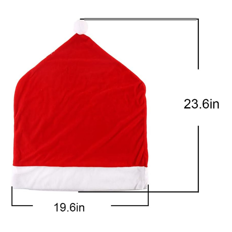 4pc Red Hat Dining Chair Slipcovers,Christmas Chair Back Covers Kitchen Chair Covers for Christmas Holiday Festival Decoration