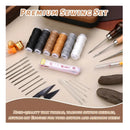 4pcs Leather Working Kit With Waxed Thread, Sewing Awl, Leather Repair Sewing Kit Leather Stitching Kit, Leather Sewing Needles, Leather Upholstery Repair Kit For Adult Leather Craft DIY
