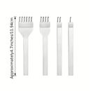 4pcs PMMJ Stainless Steel 1/2/4/6 Holes Fork Row Hole Punch DIY Diamond Lacing Stitching Chisel Set Leather Craft Kit Hand Piercing Round Stitching Punching Tool Leather Shoes Leather Row Hole Punching Tool
