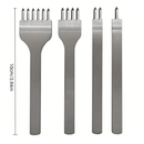 4pcs Prong Leather Craft Tool DIY Leather Tools Hole Punches Stitching For Leather Belt Punch Tools