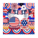 4th Fourth of July Decorations Patriotic Party Supplies Red White Blue Plates and Napkins with Tablecloth