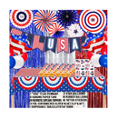 4th Fourth of July Decorations Patriotic Party Supplies Red White Blue Plates and Napkins with Tablecloth