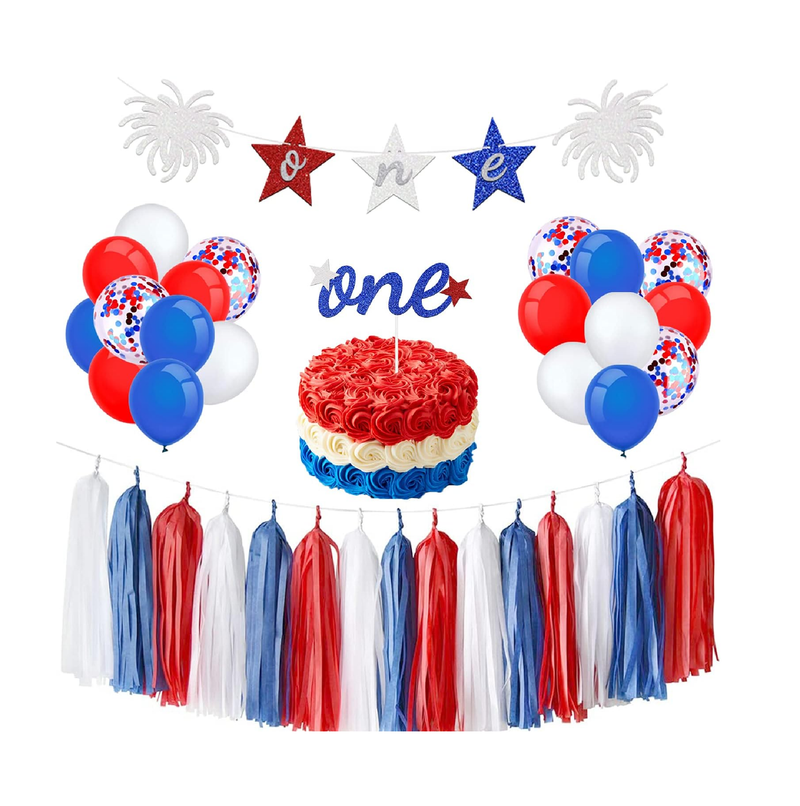 Amazon.com: Happy 4th of July Cake Topper, Happy Independence Day Cake  Decor, Let the Freedom Ring Party Decorations Supplies Red & Blue Glitter :  Grocery & Gourmet Food