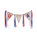 4th of July Decoration USA Burlap Banner with Tassels US American Independence Day Party Decor for Outside Outdoor Home