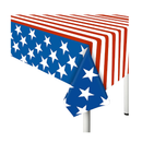 4th of July Tablecloth 2 Pack American Flag Plastic Table Covers 54x72 for Patriotic Party Supplies Decorations for Independence Memorial Veterans Day