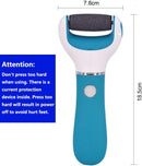 Foot Scrubber Electric Callus Remover Rechargeable Foot File Hard Skin Remover Pedicure Tools Electronic Callus kit for Cracked Heels and Dead Skin with 2 Roller Heads, Blue — 6