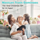 OZFRHO Mexican Train Dominoes Set 4 Wooden Racks Double 12 Game 91 Dot Tiles