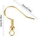 200 PCS/100Pairs 925 Sterling Silver and Gold Earring Hooks,Hypo-allergenic Fish Earring Hooks Earwires for DIY… — 2