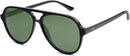 SOJOS Classic Polarized Aviator Sunglasses for Women Men, Retro Trendy Aviators Shades SJ2201 | Shiny Black/Dark Green | 58 Millimeters — 1