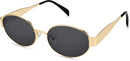 Retro Oval Sunglasses for Women, Trendy Chic Gold Frame Shades | A1 Gold / Grey | 56 Millimeters — 1