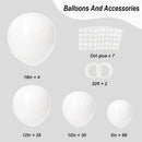 RUBFAC 135pcs White Balloons Different Sizes 18 12 10 5 Inch for Garland Arch, Latex Balloon Globos for Wedding Birthday Party Baby Shower Anniversary Baptism Decorations — 2