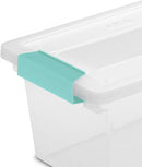 Sterilite 19628604 Medium Clip Clear Storage Box With Latched Lid - 11"L x 6-5/8"W x 5-3/8"H — 3