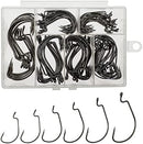 Afmivs Worm Hooks for Bass Fishing Hooks, 110pcs Bass Hooks Fishing, 6 Sizes…
