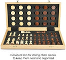 AMEROUS 15'' Magnetic Wooden Chess & Checkers Game Set -2 Extra Queens -24…