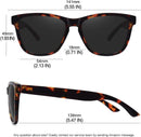 MEETSUN Polarized Sunglasses for Women Men Trendy Retro Square Shades | 3 Pack Black + Leopard + Tortoiseshell | 54 Millimeters — 6