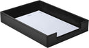 PU Leather Letter Tray - Load Documents Trays Front for Office Desktop Organizer - Desk Magazine, File, A4 Paper Holder - Paper Document File Holder (Black, A4-Tray) — 1