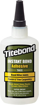 Titebond Instant Bond Thick CA Super Glue – Ethyl Cyanoacrylate Adhesive for Wood, 8-10 Second Set – 4 Oz. 6222 — 1