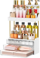 caktraie 3-Drawer 2-Tier Acrylic Makeup & Bathroom Vanity Organizer
